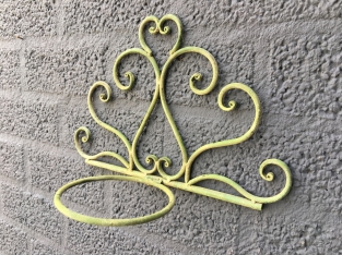 Blumentopf Hänger Metall grün mit Zink Topf